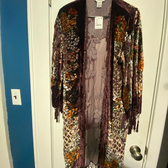 NWT Free People Aria A velvet kimono